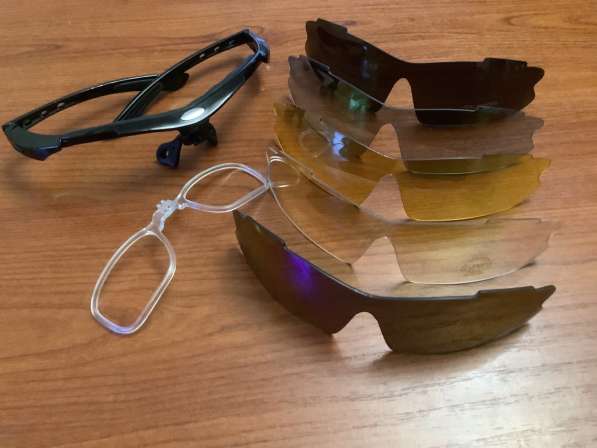 Солнцезащитные очки, 5 линз, с чехлом, спортивные антиблико в 