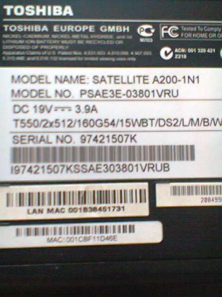Toshiba Satellite A200 Инвертор матрицы рабочий WK724K в Москве фото 18