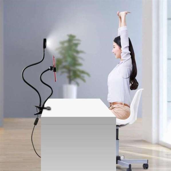 Кольцевая лампа Led-90 с гибким держателем для телефона. ХИТ в фото 13