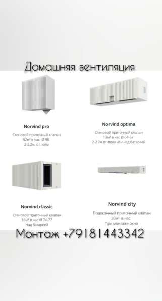 Приточные клапаны Norvind в Краснодаре