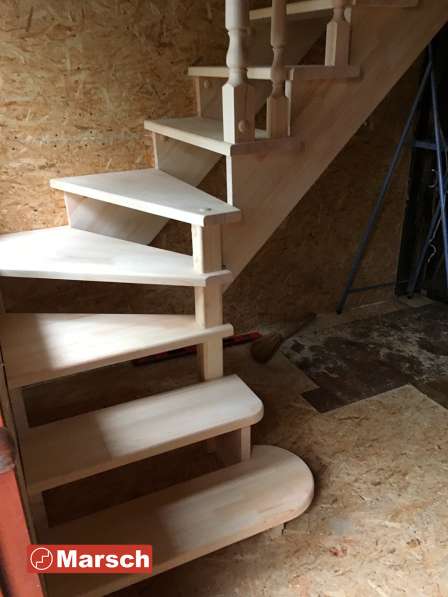 Деревянная лестница (сборочный комплект) сосна, ясень, бук в фото 8