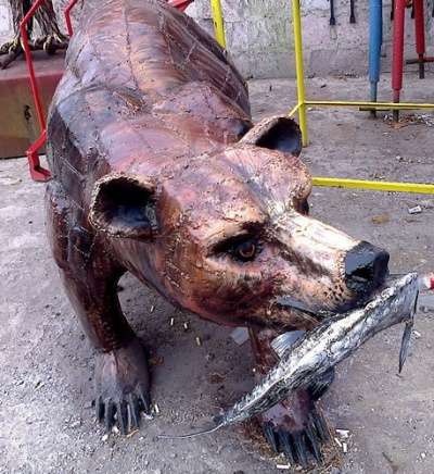 Кованая скульптура"Медведь"