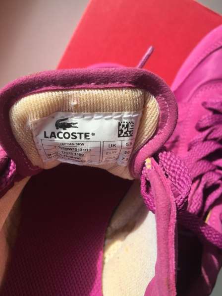 Кроссовки новые Lacoste размер 39 замша розовые фукси ткань в Москве фото 5
