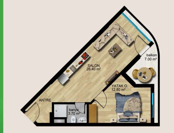 2-к. квартира 64м² Турция, Мерсин, Эрдемли в фото 7