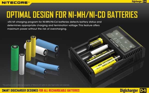 NiteCore Nitecore Digicharger D4 - Зарядное устройство для Li-Ion, Ni-MH и Ni-Cd аккумуляторов в Москве фото 6