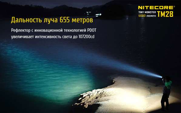 NiteCore Поисковый фонарь TM28, со встроенным З/У + Аккумуляторы IMR 3100mA (комплект) компании NiteCore в Москве фото 4