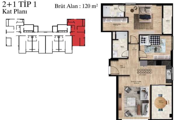 3-к. квартира 85м ² Турция, Мерсин, Мезитли, Акдениз в фото 10
