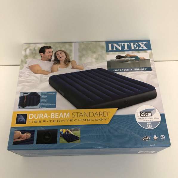 Новый надувной матрас/кровать Intex с подушками и насосом