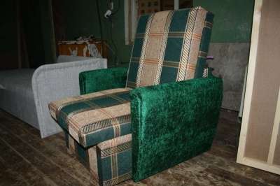 Выкатное кресло-кровать плюш с шениллом в Санкт-Петербурге фото 5