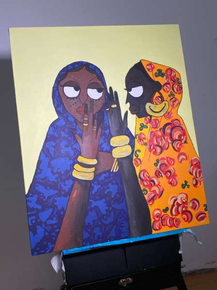 Картина акрилом «Секрет» в Москве