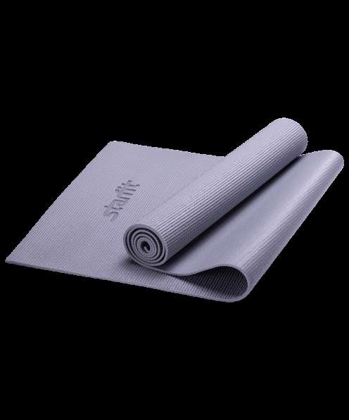 Коврик для йоги FM-101 PVC 173x61x0,5 см, серый