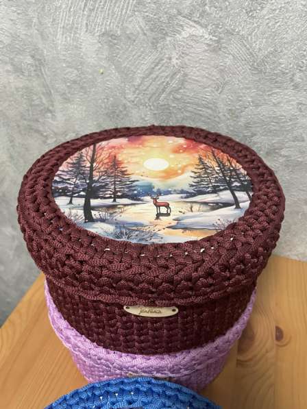 Вязаные корзины в Омске фото 5