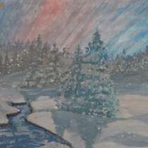 Painting Winter evening oil acrylic varnish protective, в г.Campbell