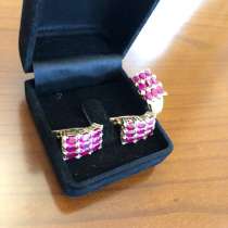 Комплект: серьги и кольцо с рубинами и бриллиантам, в Красноярске