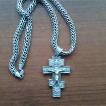 Мужская серебряная цепь с крестом, в Иванове