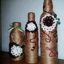 Дизайнерская ваза-бутылка ручной работы, в Краснодаре