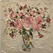 Картина маслом Цветы Мастихинлм, в Москве