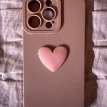 Чехол розовый с сердчеком iphone 14 pro max, в Ставрополе